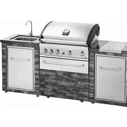 Grandahall Stone Island Outdoor-Küche Elite G4 Edelstahl 18,3 kW Gasgrill Grill