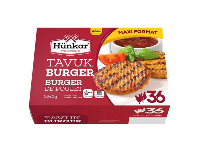 Hünkar Burger de poulet halal x36 2340 g