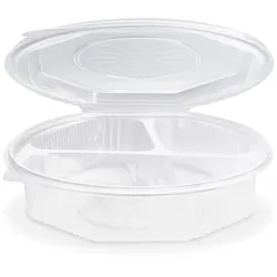 Menü-Schale (PP) Ripboxx Meal 3-geteilt achteckig klar 930ml