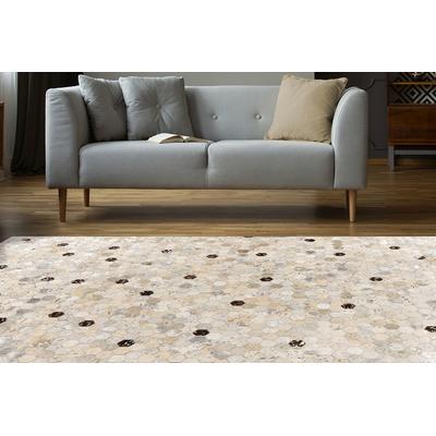 Teppich PADIRO "Lavin 1025", grau (silber, grau), B:160cm H:8mm L:230cm, Rindsleder, Teppiche, Teppich, Handgenähtes und hochwertig verarbeitetes Unikat