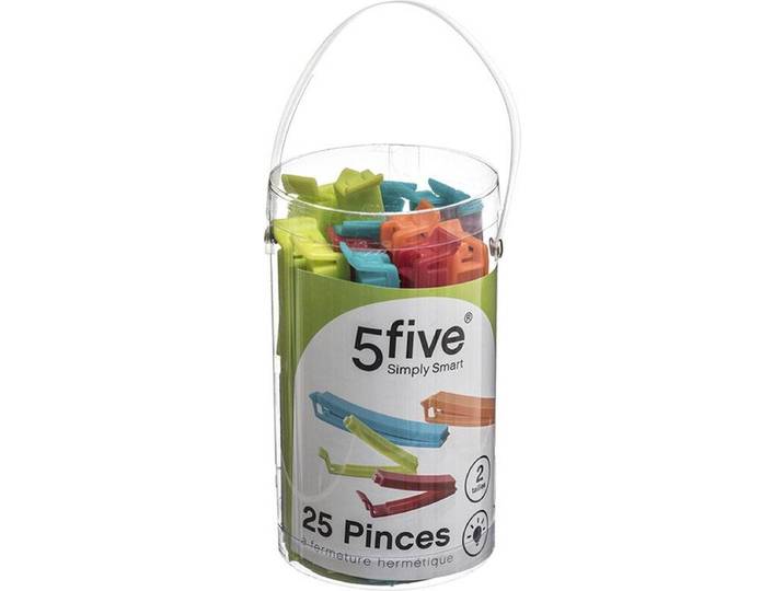5five Voedselopslagclips Set - 25 stuks, Multicolor