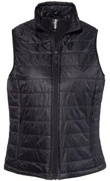 Independent Trading Co. EXP220PFV Women's Puffer Vest in Black size 2XL   Nylon