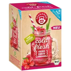 TEEKANNE Bio Früchtetee cold & fresh Hibiskus-Himbeere-Zitronengras 15 Portionen