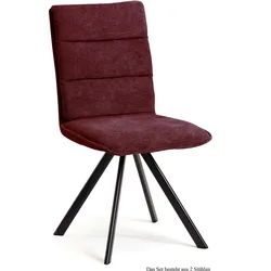 ESSZIMMERSTUHL (2er-Set) Debbi 47x92x60 Schwarz/Marsala