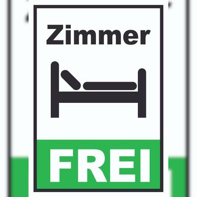 HB-Druck Zimmer frei Hochkant Schild A1 (594x841mm)