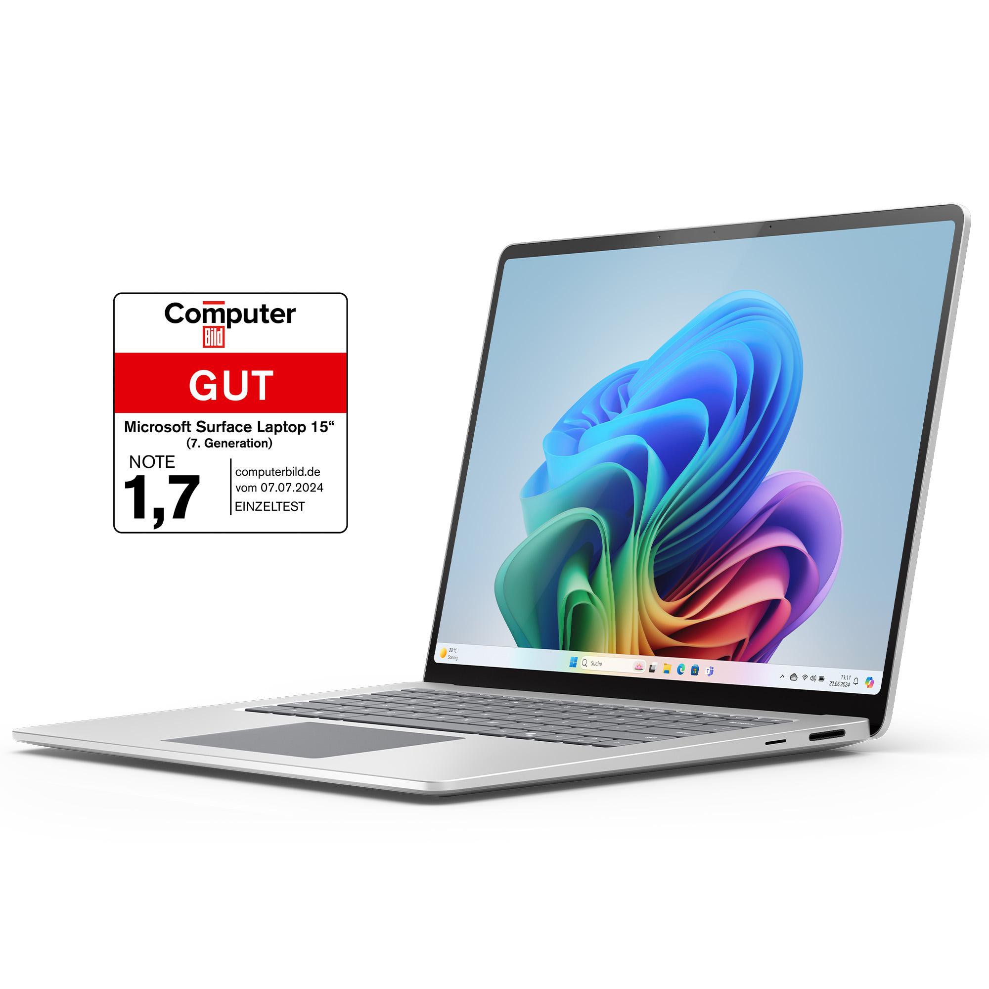 Surface Laptop (7.Edition) Copilot+PC 15" QHD Touch Platin Snapdragon X Elite 16GB/1TB SSD Win11 ZYT-00005