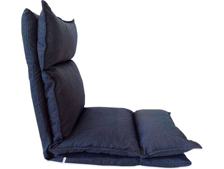 Rebecca Mobili Siège de fauteuil en métal et polyester bleu jean