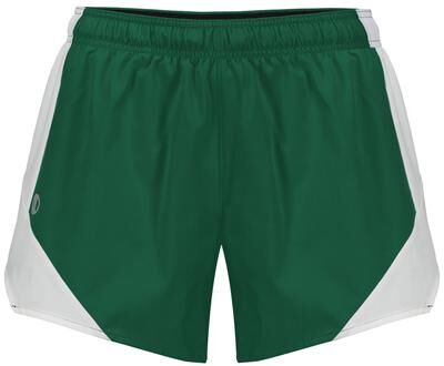 Holloway 229389 Women's Olympus Shorts in Dark Green/White size Large   Polyester/Spandex Blend