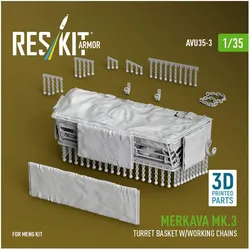 ResKit Merkava Mk.3 turret basket w/working chains for Meng kit (3D Printed)