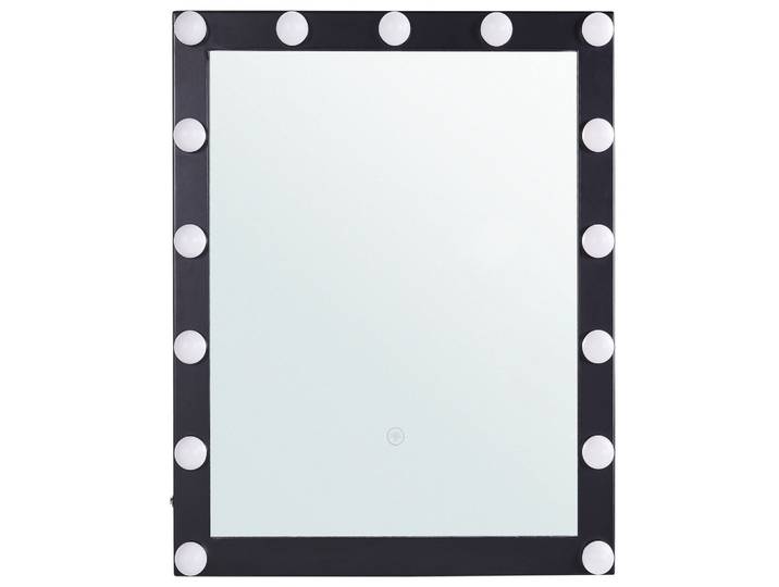 BADSPIEGEL mit LED-Beleuchtung schwarz rechteckig 50/60 cm Odenas