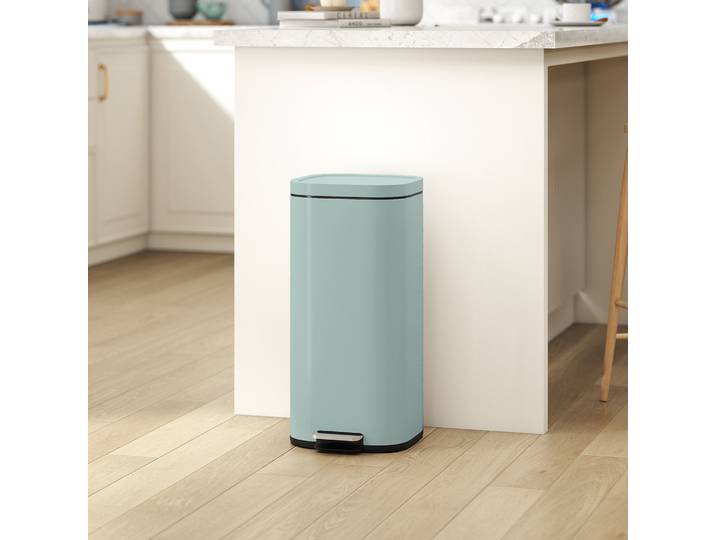 HOMCOM Poubelle Cuisine 30L à Pédale Soft-Close Couvercle