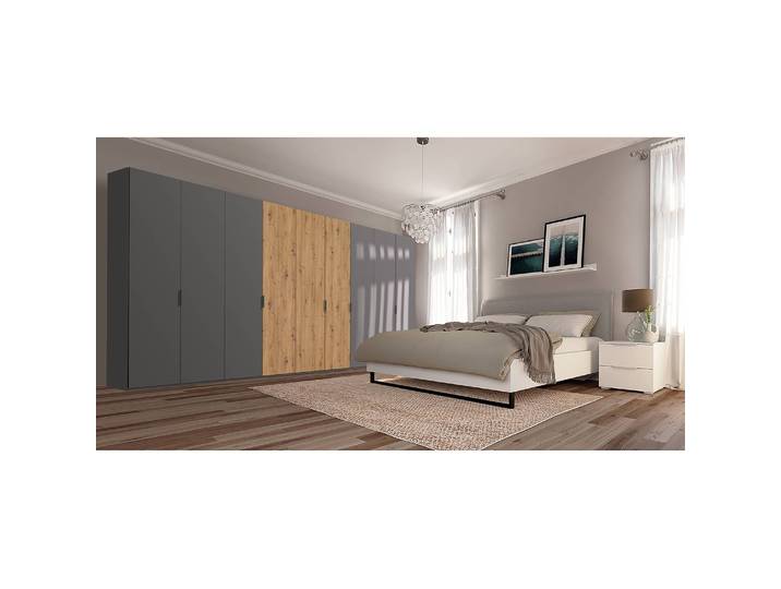 Armoire pure artisan 405 x 222cm Gris/Graphite/Imitation chêne Artisan