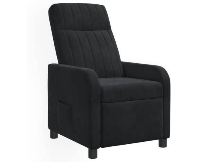 KDVXBCQJH Relaxsessel Samt Schwarz Polstersessel Fernsehstuhl Verstellbar Stufenlos verstellbarer Ruhesessel mit Samtbezug für Wohnzimmer und Schlafzimmer. Ergonomischer Komfort bis 160 Grad.