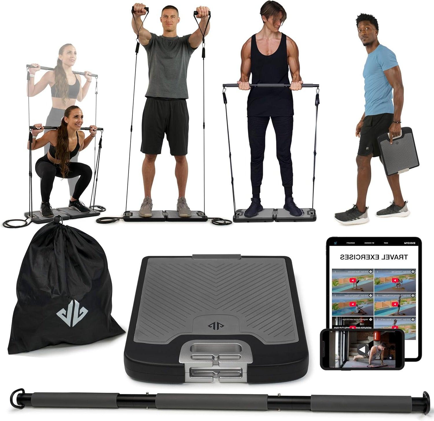 Kompaktes Trainingsset - Set mit Widerstandsbändern - Tragbarer Fitnessbereich - Fitnessstudio - Heimtraining