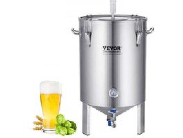 VEVOR Bierbrauanlage Bierbraugerät Kessel aus Edelstahl 60 L Bierfermenter, Braueimer-Fermenter zum Brauen, Heimbrauzubehör mit Sockel, Kessel-Suppentopf inkl. Deckel, Griff, Ventil, Zapfhahn