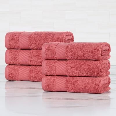 Superior Luxury Solid Highly Absorbent Egyptian Cotton Hand Towel - (Set of 6)