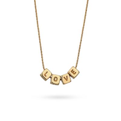 Kette mit Anhänger ELLI "Halskette Buchstaben Love 925 Sterling Silber" Gr. 45, gold, Halsketten, Damen, Silber 925 (Sterlingsilber)