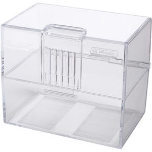 Herlitz Karteikasten 50022946, A8, aus Kunststoff, transparent, für 250 Karteikarten