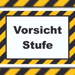 HB-Druck Vorsicht Stufe Schild A6 (105x148mm)