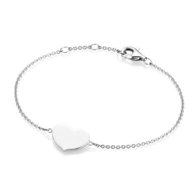 Armband SMART JEWEL "Herz als Zwischenteil, Silber 925", silber, Armbänder, Damen, 19cm, Silber 925 (Sterlingsilber), Armband