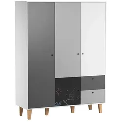 BABYKLEIDERSCHRANK 3 Türen Concept schwarz