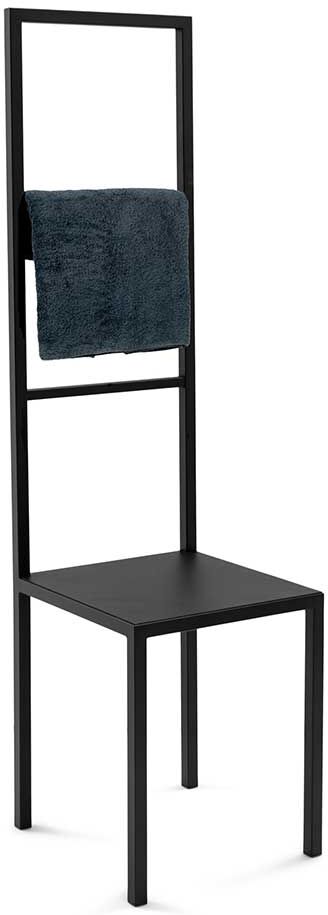 Pharao24.de Stummer Diener in Schwarz pulverbschichtet 150 cm hoch 40 cm breit