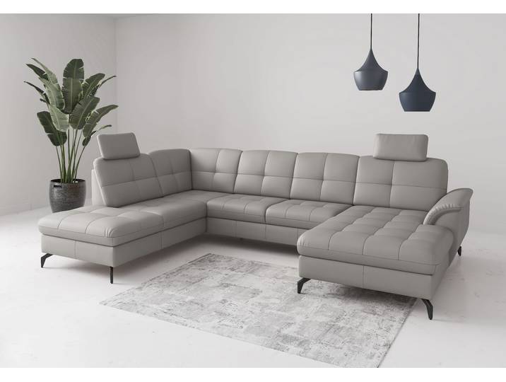 Wohnlandschaft SIT & MORE Zora , light grau, T:212cm, Sofas, Wohnlandschaft