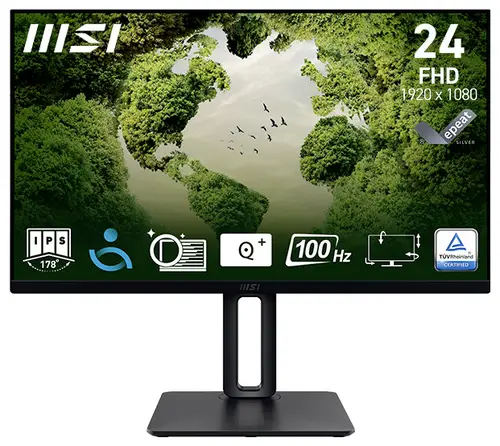 MSI PRO MP245PG LCD-Monitor EEK E (A - G) 60.5cm (23.8 Zoll) 1920 x 1080 Pixel 16:9 4 ms DisplayPort, HDMI, VGA IPS LCD