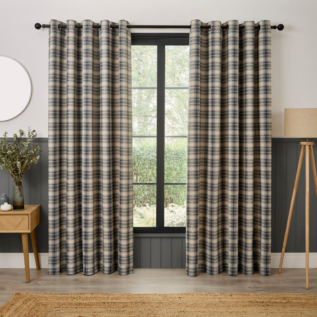 Metro Semi Sheer Curtain Pair Grey 168cm Width x 183cm Drop