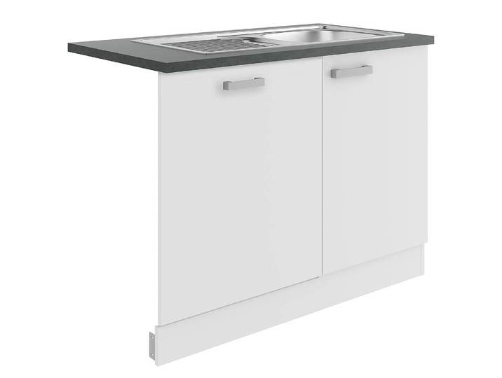 Meuble sous évier variante C 110cm Blanc/Blanc