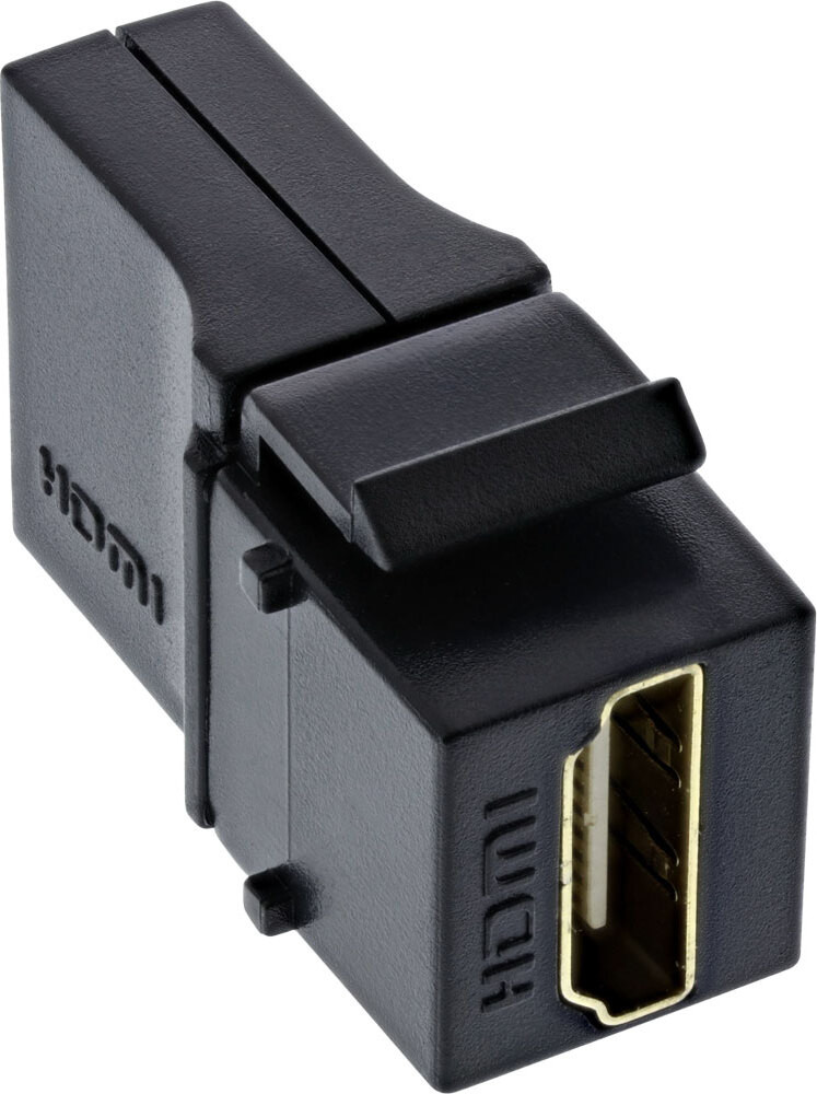 InLine HDMI keystone module kliksysteem 4K/60Hz HDMI A-connector haaks zwart