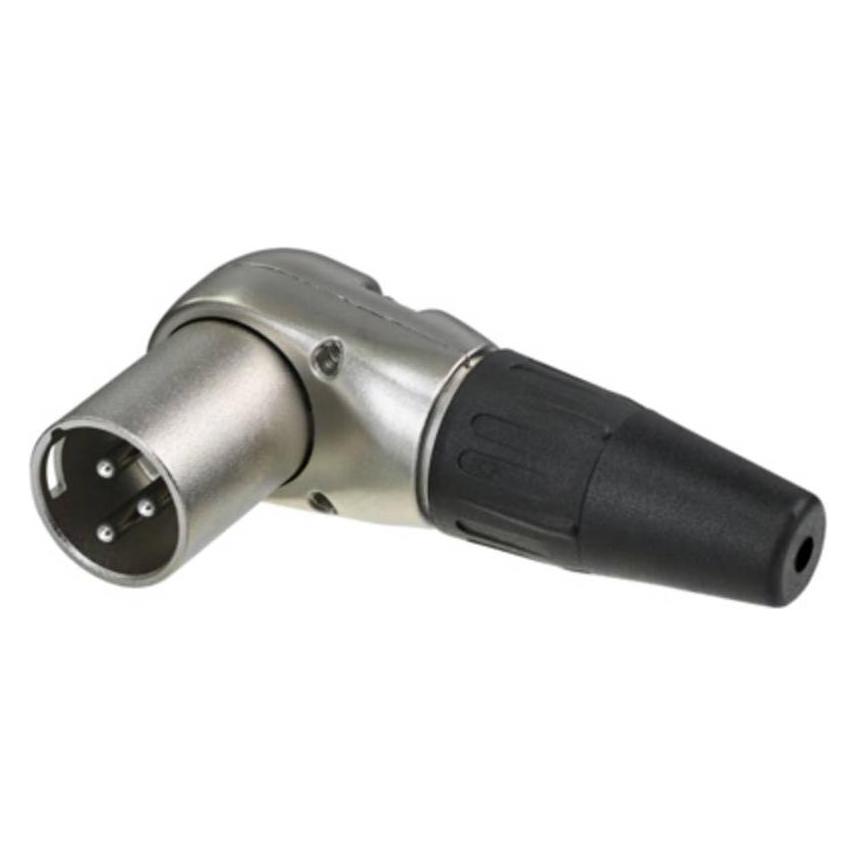 Rean 3-polige Winkelkabelstecker, vernickeltes Gehäuse, beschichtete Kontakte (RC3MR)