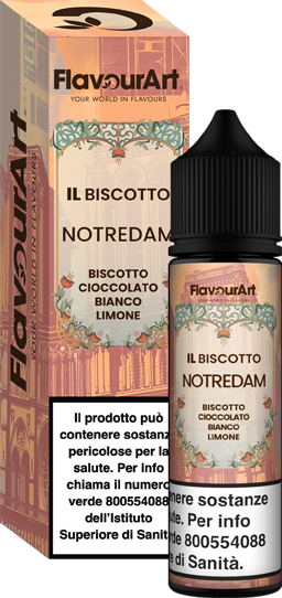 Flavourart Notredam Liquido Shot 20ml Biscotto Cioccolato Bianco Limone