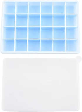 Inspire Curations 24 Grid Silicone Ice Cube Mold Big Square Ice Cube Tray Mold Ice Cube Maker Non toxic Durable Bar Pub Wine Ice Blocks Ma blue Pro 2pcs