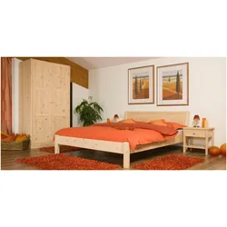 Gaderform Zirbenbett Ginevra - 90x200cm	Zirbe roh unbehandelt	Kopfteil geneigt offen