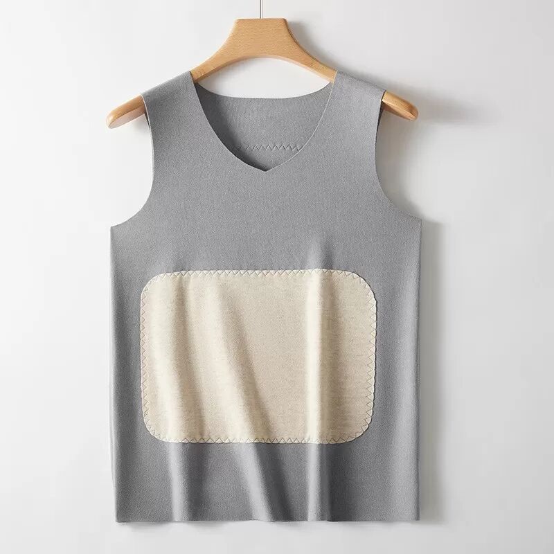 INF Herren Thermoweste aus Wolle und Seide - Wärme und Komfort Grau 4XL