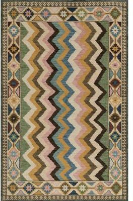 Momeni Nomad Hand Knotted Wool Geometric Area Rug.