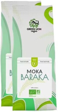 greenLionCoffee Green Lion Coffee - Kaffeebohnen – Moka Baraka Bio – 2x1 Kg - MaxiCoffee
