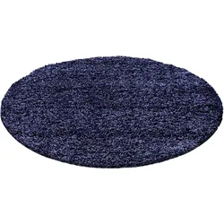 HOCHFLORTEPPICH RHEIN, einfarbig, aus Polypropylen, Marineblau, Ø 160 cm