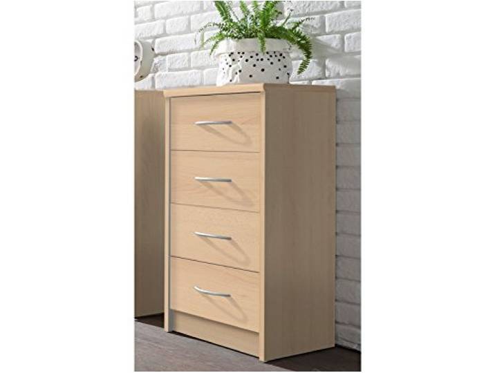 möbelando Kommode Hochkommode Anrichte Standschrank Schubladenkommode Schrank Olli IX Buche