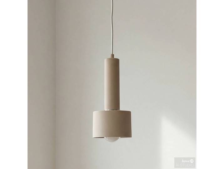 Suspension JUREA Type E 12 x 150 x 12cm Beige Fer, thermolaqué E27