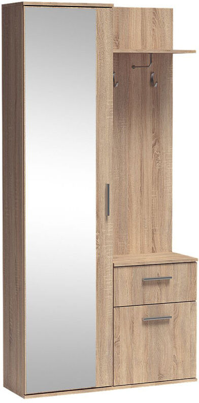 17 Stories LUX DRESSING ROOM WITH MIRROR Brown 195cm H X 97cm W X 30cm D