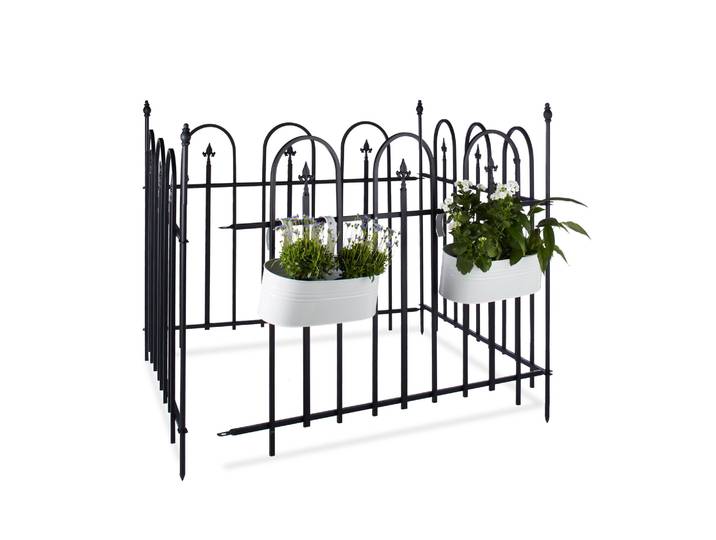 Gartenzaun Metall 4er-Set GOTH Schwarz