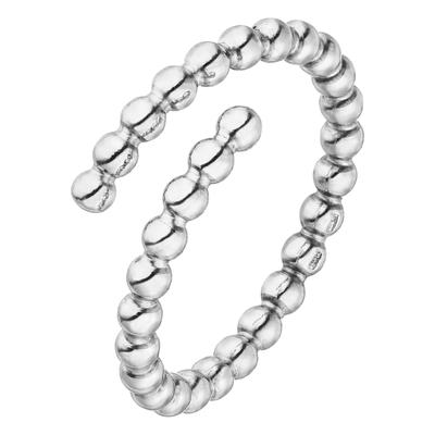 Fingerring JOBO "Kugelring offen" Gr. 56, silber (silber 925), Fingerringe, Damen, 56, Silber 925 (Sterlingsilber), Fingerring, 925 Silber