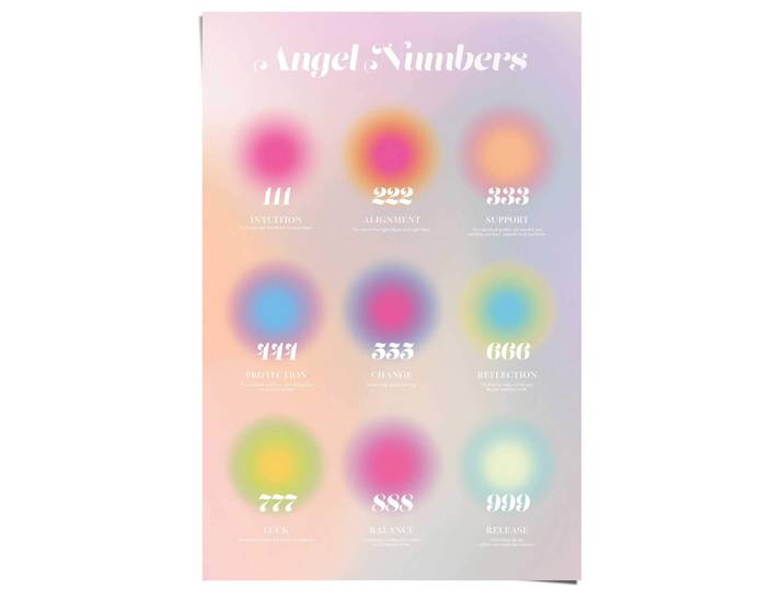 Poster REINDERS Angel numbers , bunt (farbe bild(er): bunt), B:61cm H:91,5cm T:0,1cm, Papier, Bilder, Poster