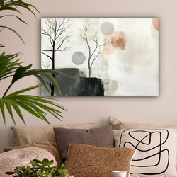 LEINWANDBILD Wabi sabi - Beige - Pflanze Wanddeko 90x60 cm