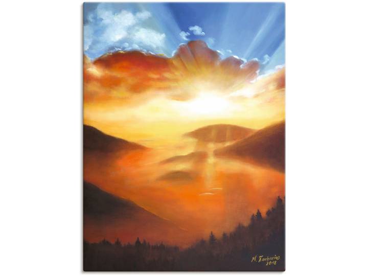 Leinwandbild ARTLAND Erwachen in der Natur , orange (farbe bild(er): orange), B:30cm H:40cm, Bilder, Leinwandbild, auf Holzrahmen gespannt