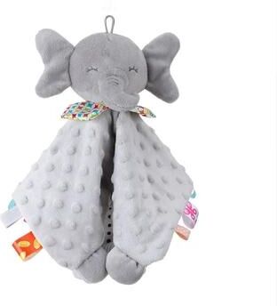 Uplifted Finds Baby Security Blanket Elephant With Tags Teether Rattles Soft Snuggle Stuffed Animal gray Elephant