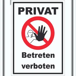 HB-Druck Privat Betreten verboten Aufkleber A0 (841x1189mm)