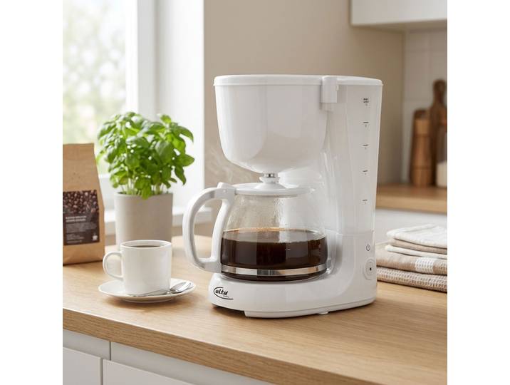 Filter-Kaffeemaschine mit Warmhaltefunktion, weiss, 1,25 l, 750 W